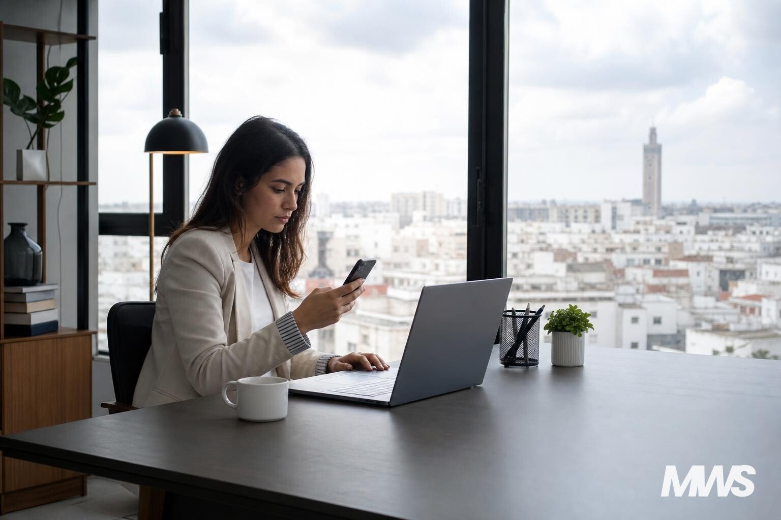Professionnel analysant la gestion réseaux sociaux professionnels sur ordinateur à Casablanca